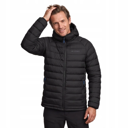 Kurtka Puchowa Pikowana Męska ALPINUS Hozat Przejściowa DWR YKK czarna 4XL