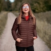 Kurtka Puchowa Pikowana Damska ALPINUS Kiruna Kaczy Puch Naturalny Brąz L