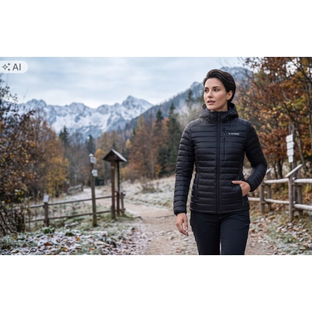 Kurtka Puchowa Pikowana Damska ALPINUS Kiruna Kaczy Puch Naturalny XS